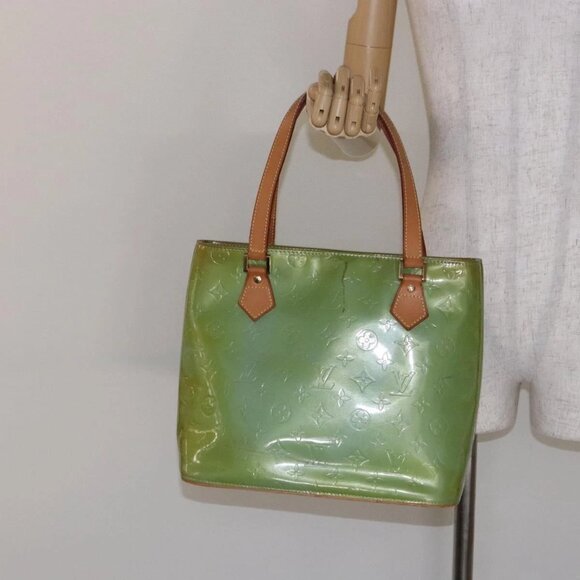 LOUIS VUITTON Monogram Vernis Houston Hand Bag Baby Blue M91005 LV Auth ep10362 - Picture 1 of 16